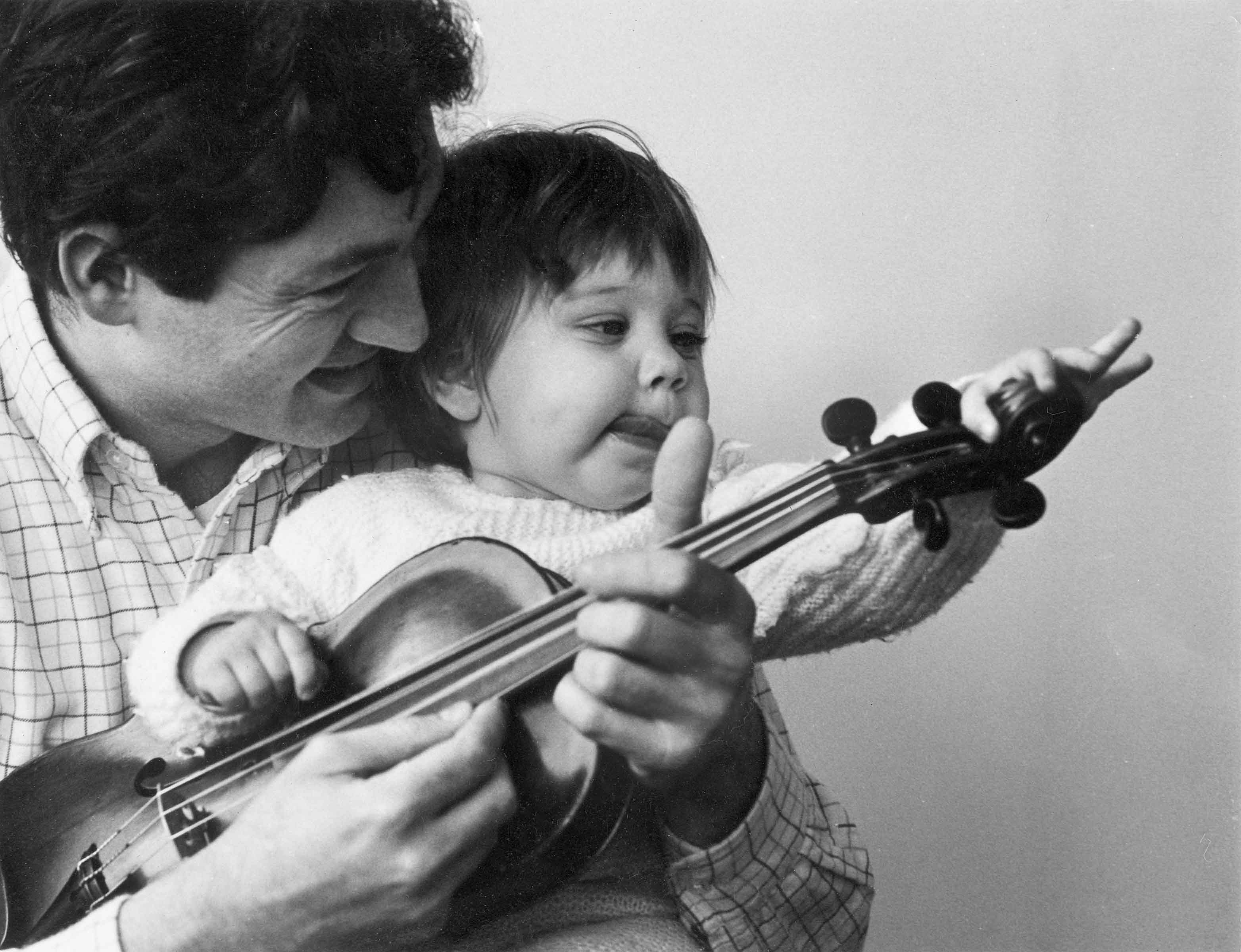 Eva 3 years old with father