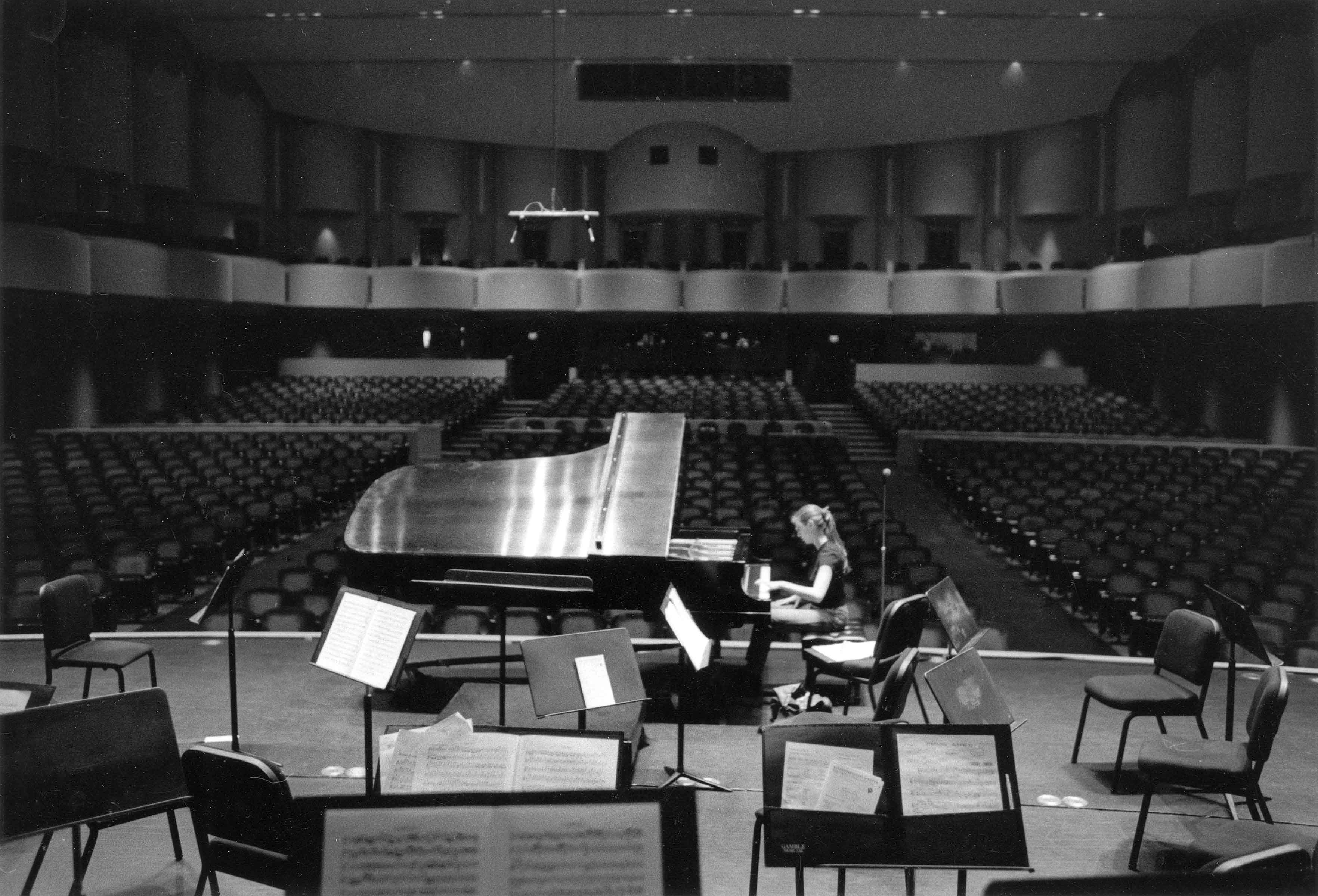 Practicing in the concert Hall